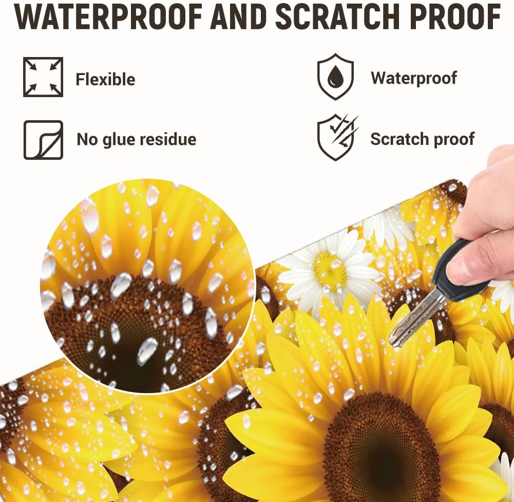 3Pcs Laptop Skin Sticker Decal Sunflower PVC Laptop Sticker Fits for 12-16 Inch Notebook Waterproof Scratch Proof Daisy Universal Notebook PC Personalized Protector Gift