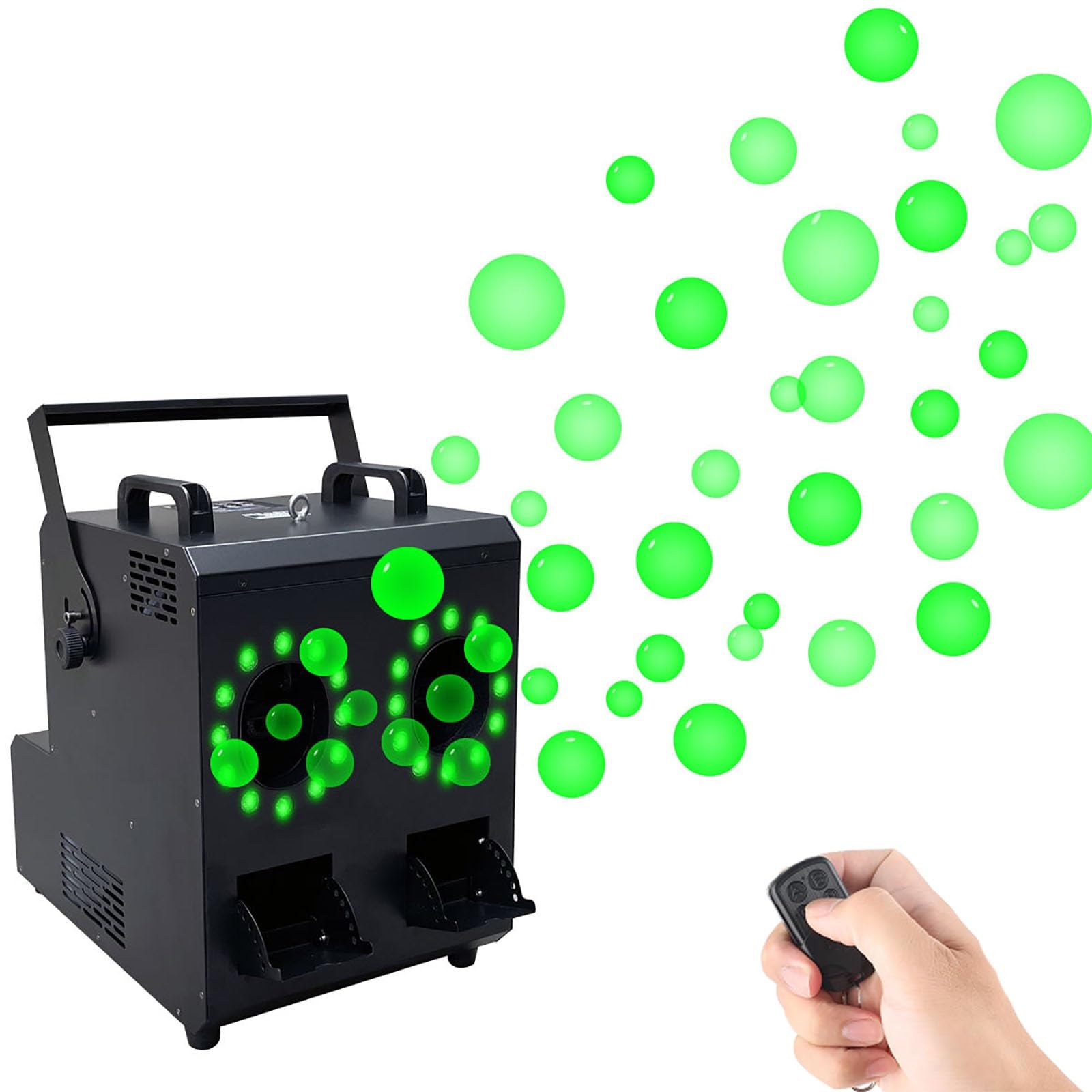 Machine à bulles de brouillard 1500 W avec 24 lumières LED – Combo 3 en 1 pour fêtes, événements – Comprend télécommande et DMX