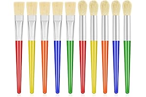 Anezus 10-Piece Round and Flat Paint Brushes Set for Kids