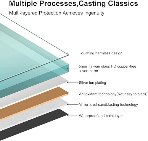 Miniatura 5 de Espejo para tocador para pared con luz LED y desempañador de calidad comercial con retroiluminación atenuable