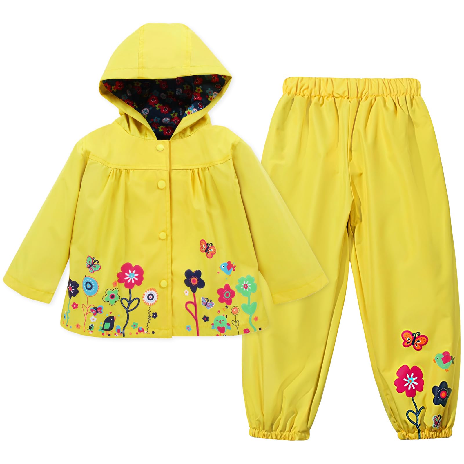 Girl Baby Kid Waterproof Hooded Coat Jacket Outwear Suit Raincoat Hoodies with Pants