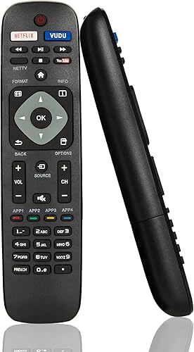 El más nuevo universal Philips TV Control remoto NH500UP para Philips LCD LED 4K UHD Smart TV con Netflix Vudu YouTube Nettv botón