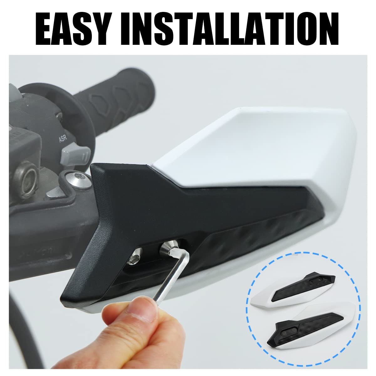 Déflecteur De Vent Garde Main Pour Moto Noir L - Auto