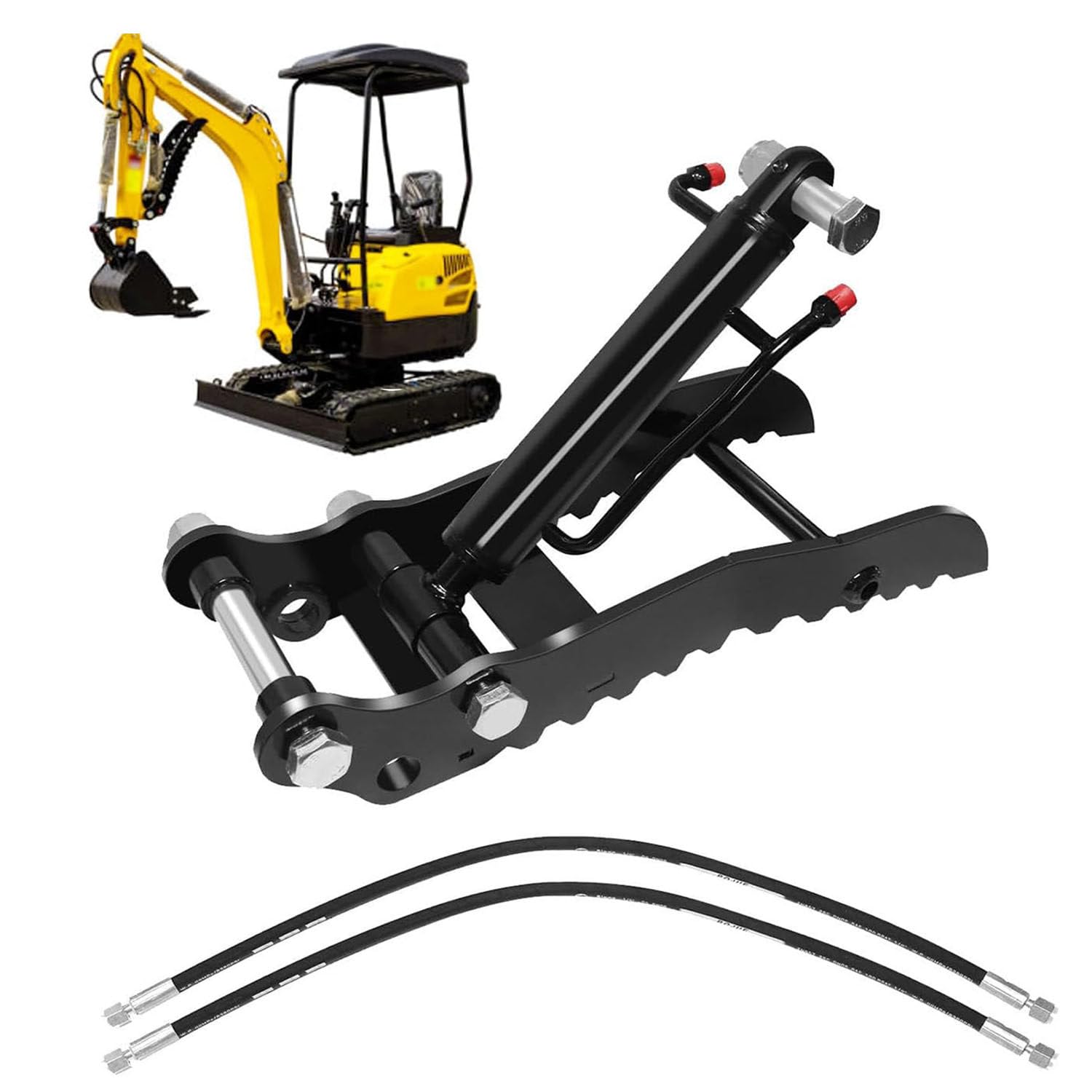 Hydraulic Thumb Clip,Mini Excavators Hydraulic Thumb Clip, Includes 2 Hydraulic Hoses, Compatible with Excavators Up to 2 Tons, Durable Attachment for Enhanced Digging and Grabbing Singleholethumbclip