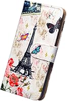 Vista 8 de REVVL 6 5G - Funda para teléfono Bcov Paris Tower Butterfly de piel con tapa para teléfono con ranura para tarjetas, soporte para T-Mobile REVVL 6 5G