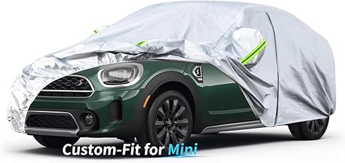 Miniatura 8 de Funda a medida para auto mini, funda de automóvil de 7 capas impermeable para todo tipo de clima, para exteriores, cubierta completa contra la