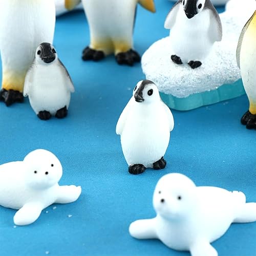 Miniatura 6 de 10 piezas de sello miniatura modelo micro paisaje invierno estatuilla de jardín de hadas ornamento de resina artesanía decoración del hogar