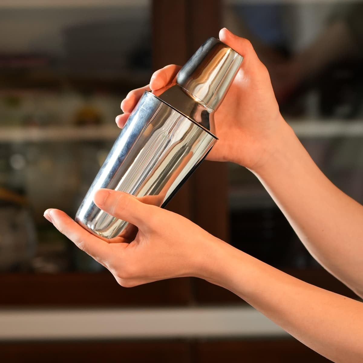 Thunder Group Shaker Per Cocktail In Acciaio Inox Da 16 Oz – Set Con Colino E Jigger, Professionale