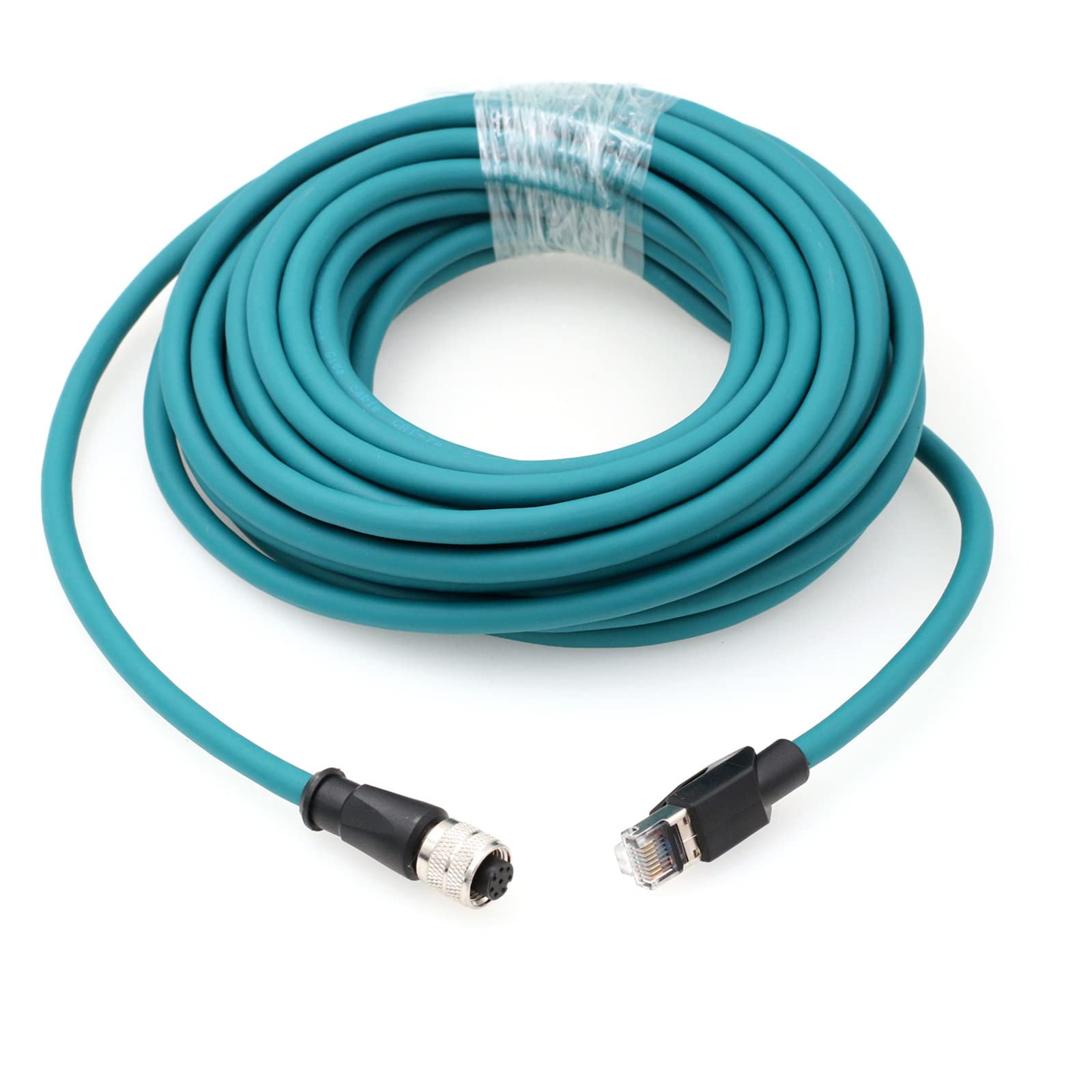 Cavo di rete Ethernet HangTon M12 A-Coded 8 Pin femmina a RJ45 Cat7e Patch Cord per l'applicazione di automazione Profibus del sensore dell'attuatore industriale 15m