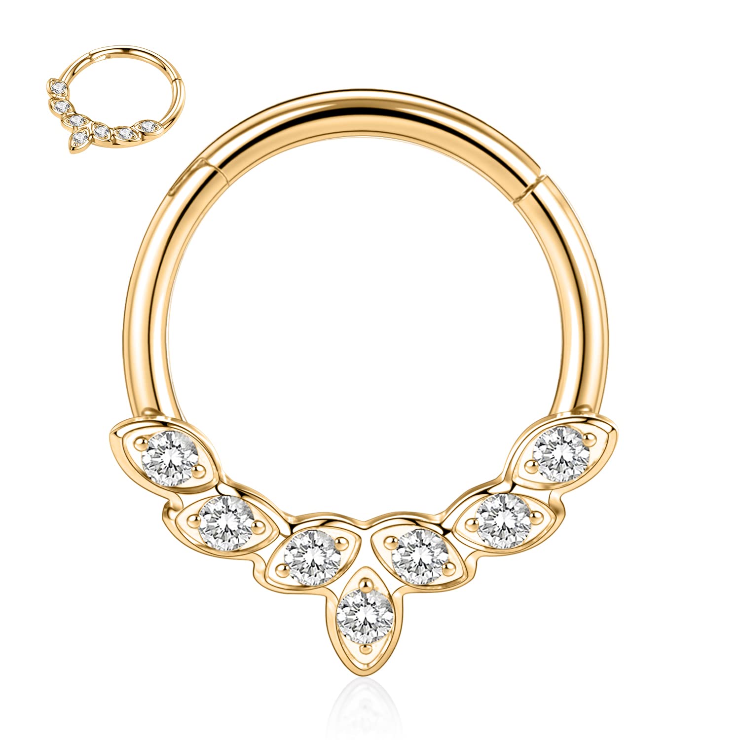 hengkaixuan Unique Animal Shape Septum Nose Ring Septum Jewellery 16G Daith Earrings Surgical Steel Nose Hoop Septum Clicker Conch Piercing Jewellery Rook Helix Tragus Cartilage Lobe Hoop Earring — view 7