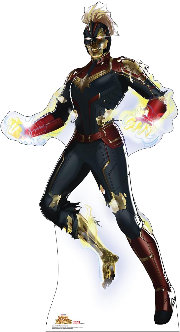 Cardboard People Zombie Captain Marvel Life Size Cardboard Cutout Standup - Marvel Zombies (Animated TV Miniseries)