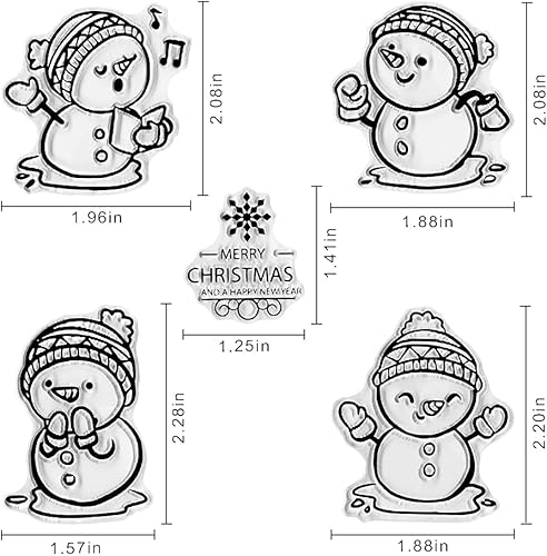 Miniatura 2 de Muñecos de nieve de dibujos animados de invierno para decoración de tarjetas, álbumes de recortes, sellos transparentes de silicona para grabar,