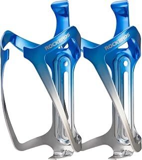 ROCKBROS(ロックブロス)ボトルケージ 自転車 ドリンクホルダー ロードバイク アルミ合金 ボトルホルダー 軽量 頑丈 おしゃれ サイクリング | 取り付け工具付き(ブルーグレー、2個セット)