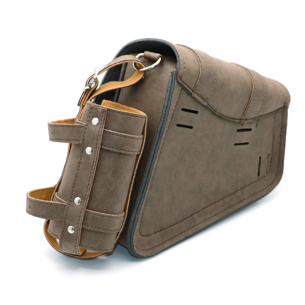 Universal Motorrad Satteltaschen PU Leder Seitliche Werkzeugtaschen für Satteltasche -Braun (Braun Links)