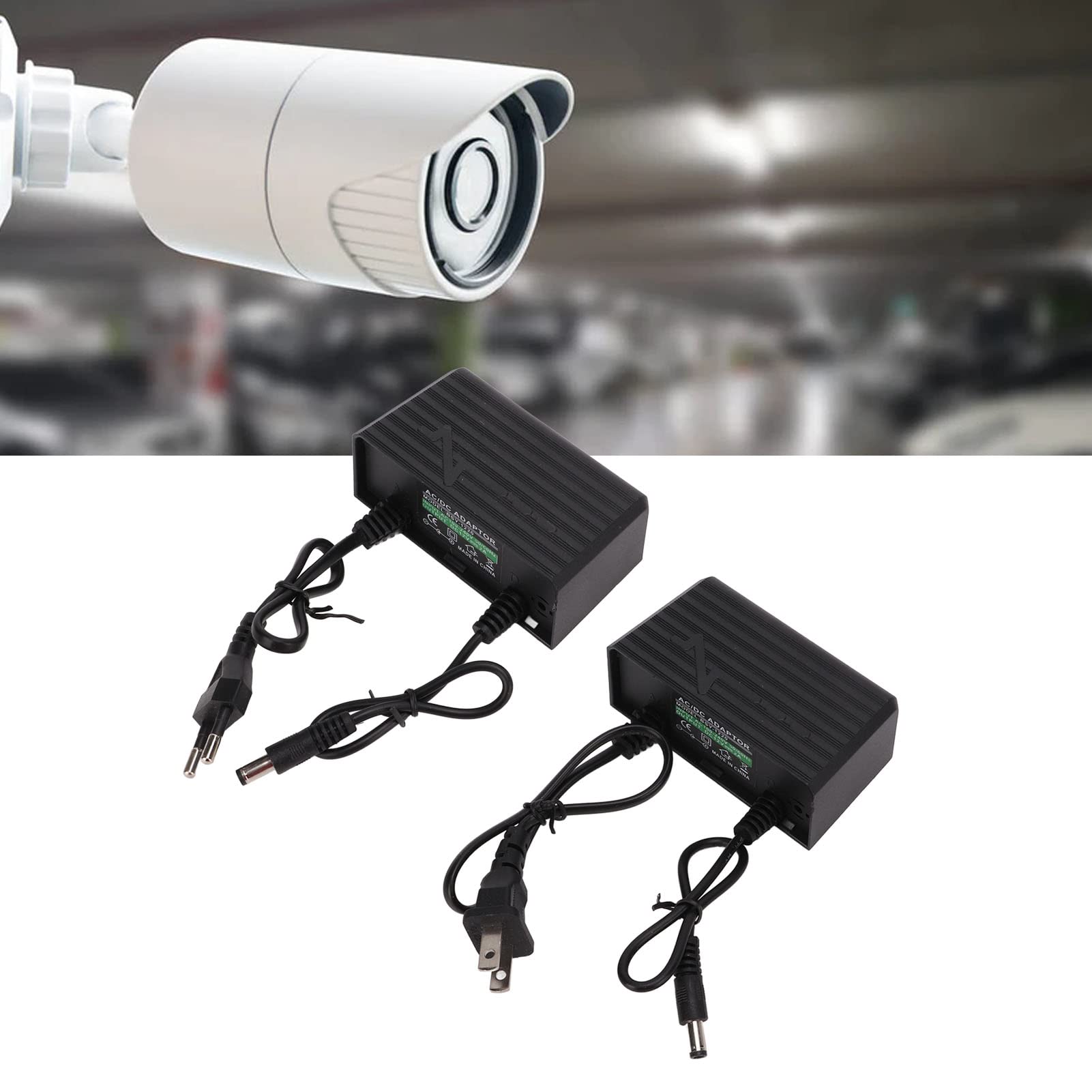 Adattatore 12V 2a, Alimentatore 12V 2a Durevole Protezione Impermeabile Esterna Design a Parete AC100‑240V Per Monitor(European Standard)