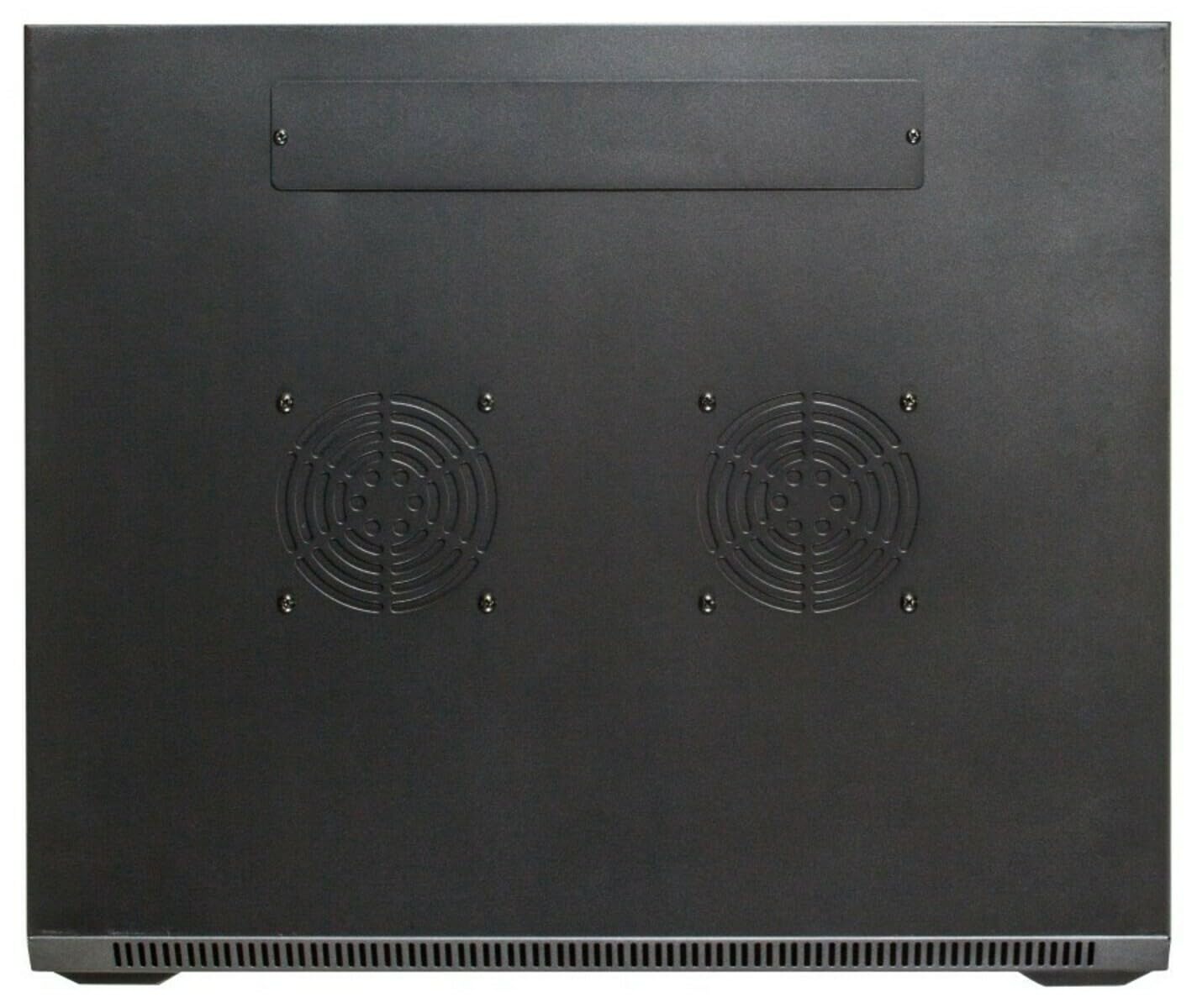 Baie Murale 6U avec Porte en Verre - Panneaux latéraux perforés 600x600x368mm - Noir