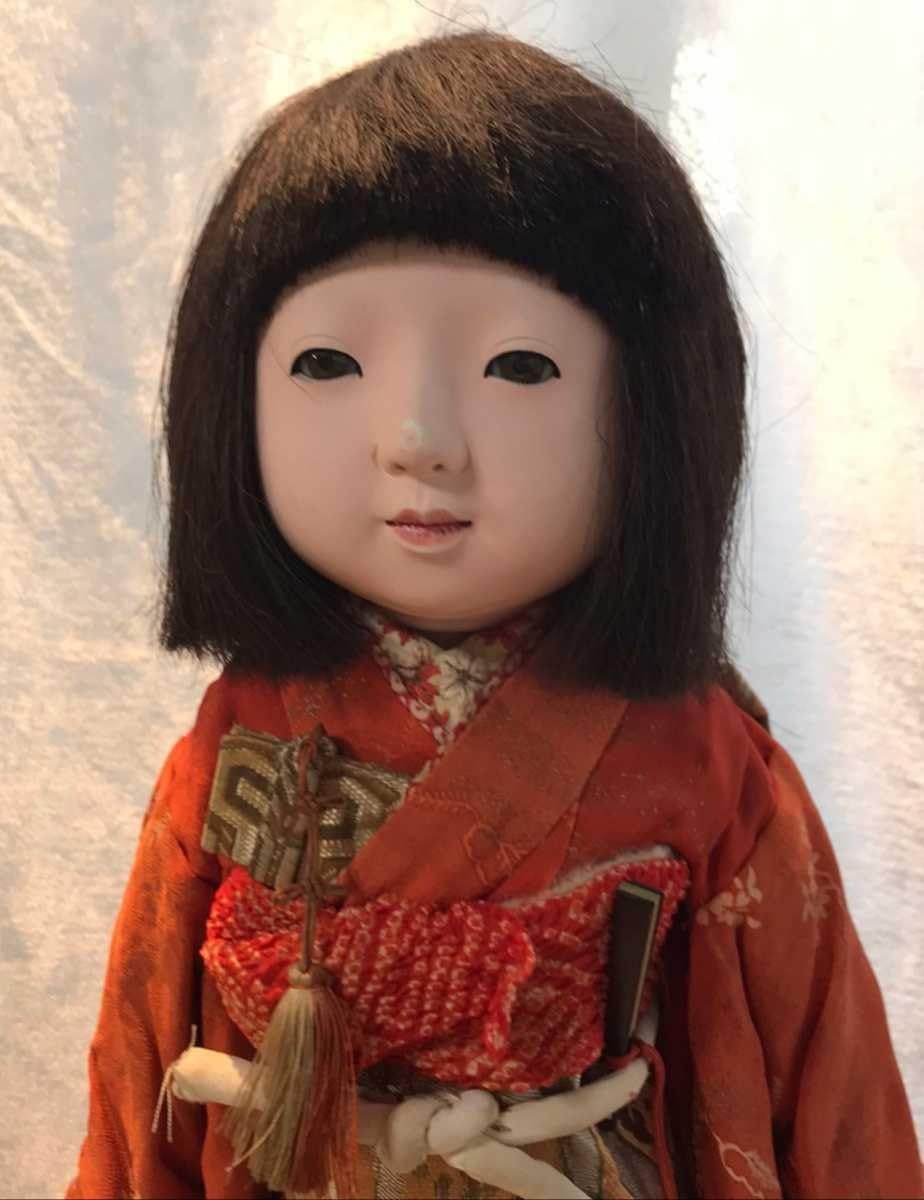 古い市松人形　可愛らしいリボンの女の子　芳龍斎 古い市松人形 可愛らしいリボンの女の子 芳龍斎 市松人形