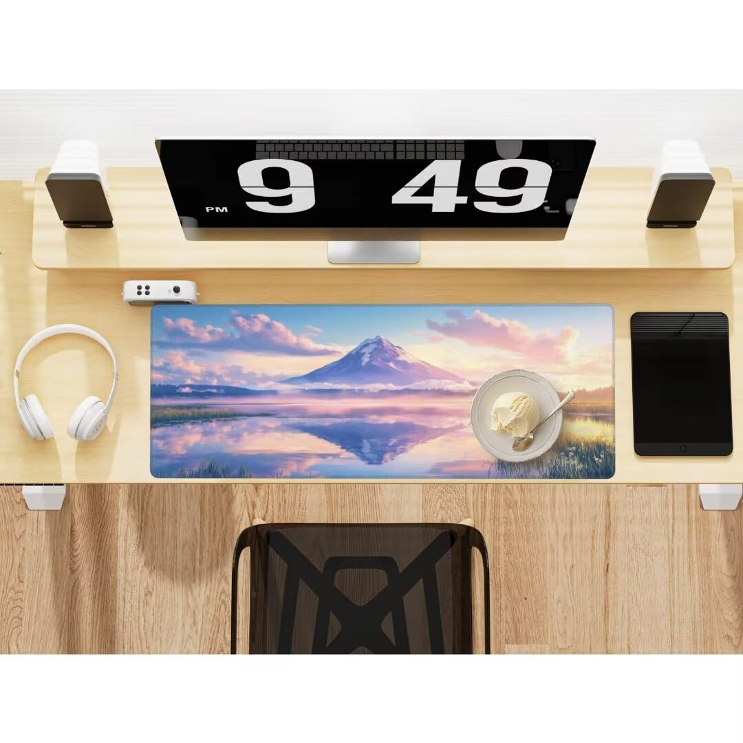 Krajobrazowa podkładka pod mysz 150 x 80 cm, duża podkładka pod mysz, podkładka na biurko, wodoodporny uchwyt Fuji podkładka pod mysz XXL, gamingowa podkładka pod mysz z antypoślizgową gumową