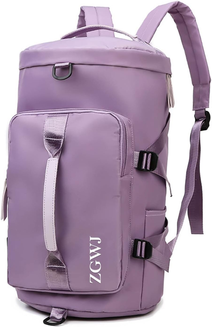 ZGWJ Sports Gym Bag with Wet Pocket & Shoes Compartment, Waterproof Shoulder Weekender Bag for Women and Men Swim Sports Travel Duffel Bag Lightweight and easy Carry on Purple