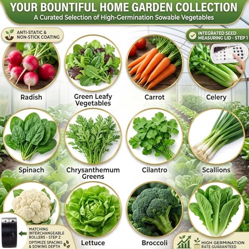 Semoir de jardin à 3 rangées avec espacement réglable pour graines - 8