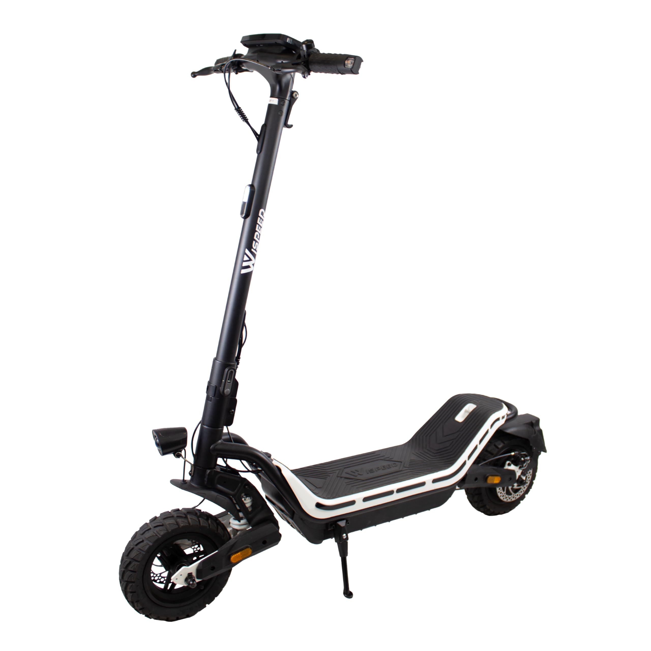 Wispeed - SUVPILOT 480 - Trotinette électrique Off Road - 900 W - Pliable - Pneu Cross 10" - 60km - 25km/h - Deck Ultra Large 20cm - IP65 - IPX6 - Écran LED - Double Frein - Double Suspension - Noir