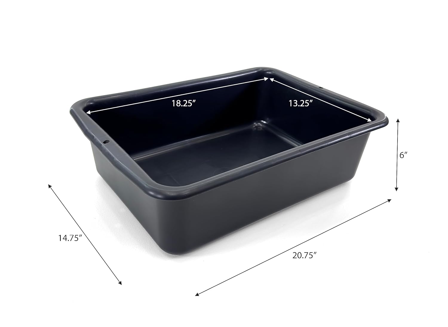 Bus Tub Large Commercial | Bus Box 20" x 15" x 6" | Dark Gray Polypropylene Plastic. (4 Pack)