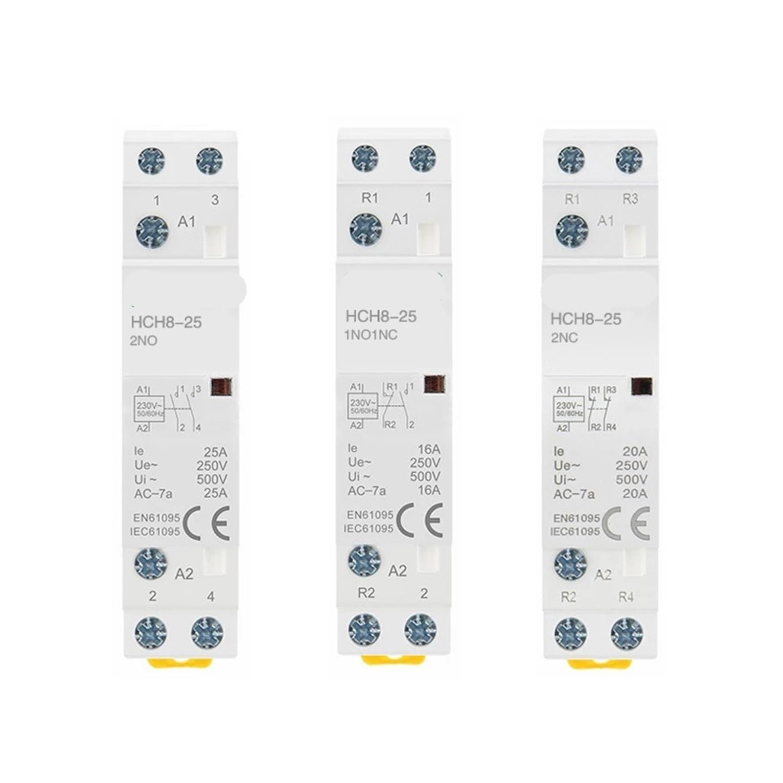 IVEKYKIBC HCH8-25 Household Modular Contactor 2P 16A 20A 25A 2NO Or 2NC Or 1NO1NC 220V Automatic 1Pcs(2P 25A 2NC AC230V)