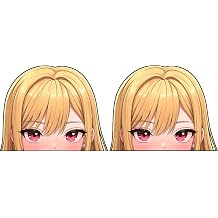 Marin Kitagawa Anime Sticker Car Sticker Pack of 2 12 x 9 5 cm - High-Quality Film - Weatherproof UV Resistant - For Otakus and Anime Fans - Peeker Design for Car Laptop Mobile Phone