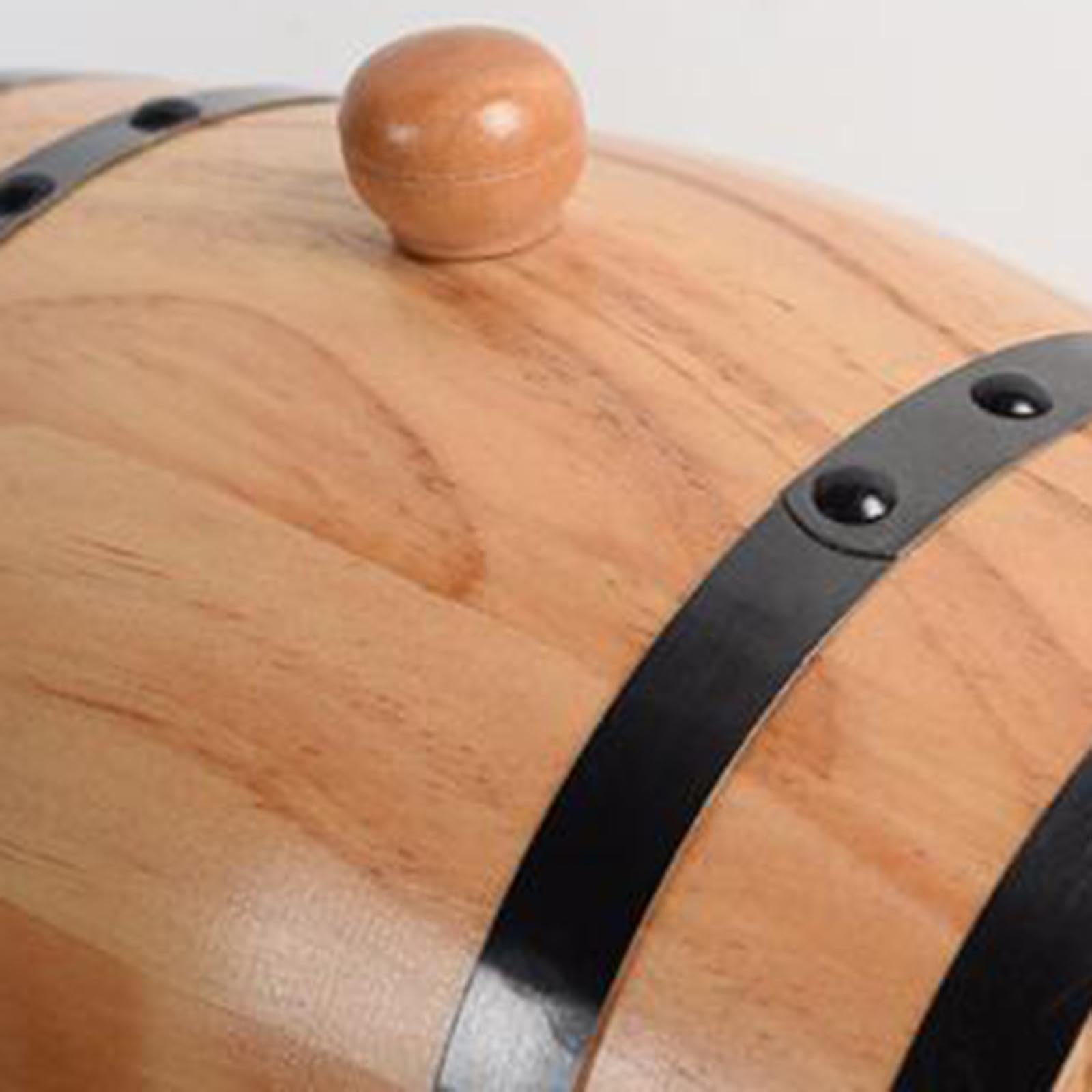 Perfk Botte di Vino e Whisky in Quercia - 1L/1.5L/3L Grande Capacità Con Rubinetto e Supporto - 3L