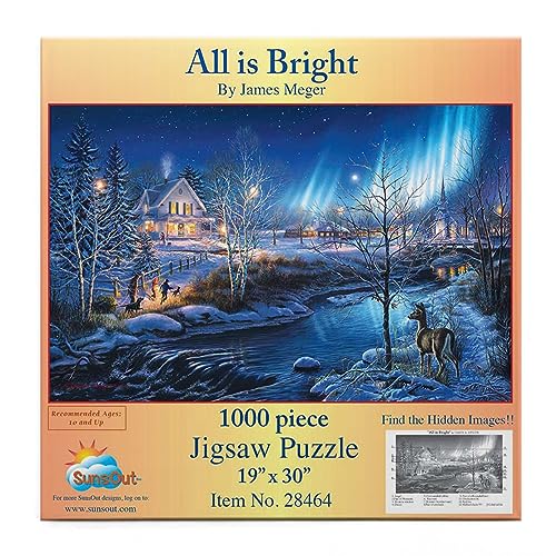 SUNSOUT INC - All is Bright - 1000 pc Jigsaw Puzzle by Artist: James Meger - Finished Size 19