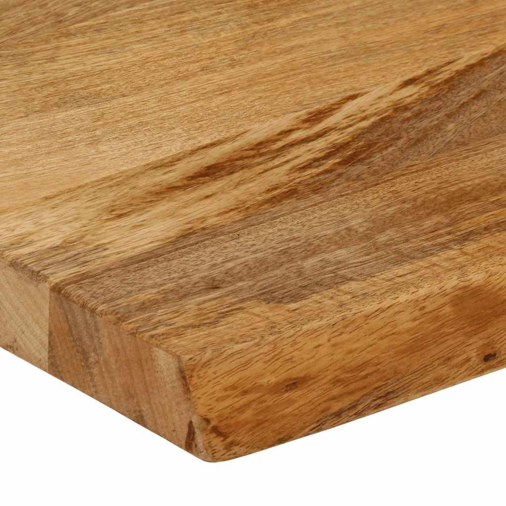 Massivholz Tischplatte mit Baumkante 180x20x2,5 cm aus Mango für Esstisch, Küche, Büro oder Arbeitsplatz, naturbelassene Holzplatte, robuste Unterlage, vielseitige Ersatzplatte