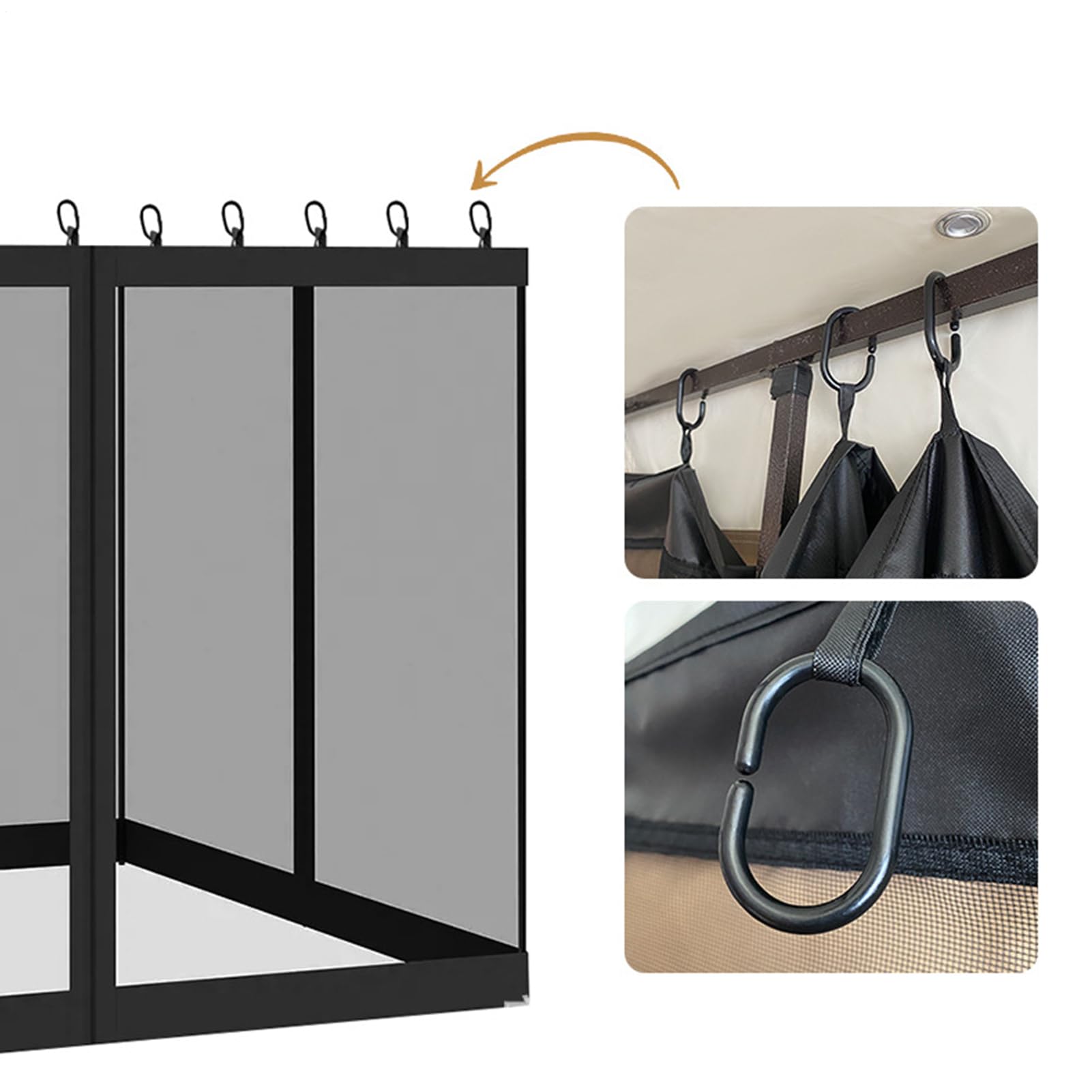Filet De Canopée pour Patio 4 Pièces de Pare-Ventilé Résistantes aux UV | Filet pour Pergola Pour Extérieur, Jardin, Terrasse, Balcon, Camping, Tente, Pique-Nique, Camping-Car,