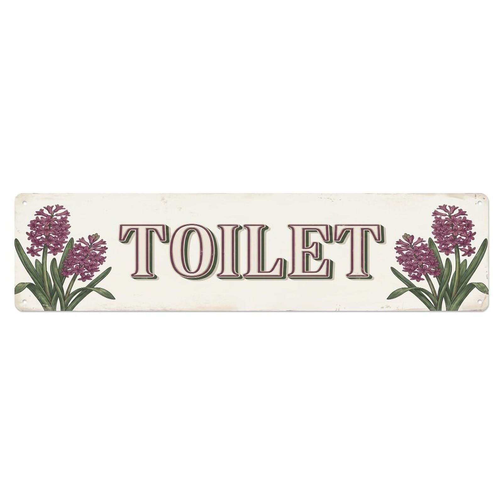 Cmhok Vintage Style Toilet Signage Hyacinth Vintage Metal Tin Sign Wall Decor For Cafe, Club, Garden Metal Poster 4X16inch