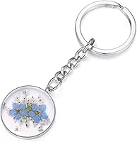 Vista 18 de Pressed Flower Keychain Charms Forget-Me-Not Keychain Personalized Handmade Keychain Gifts for Her