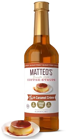 Matteos Caramel Creme Syrup for Coffee & Desserts, 33.8oz, 1 Pack