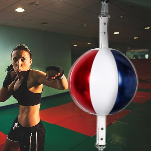 Miniatura 34 de InnoLife Kit de saco de boxeo de doble extremo, kit de reflejo de golpe de velocidad con cuerdas elásticas perfecto para entrenamiento de reacción