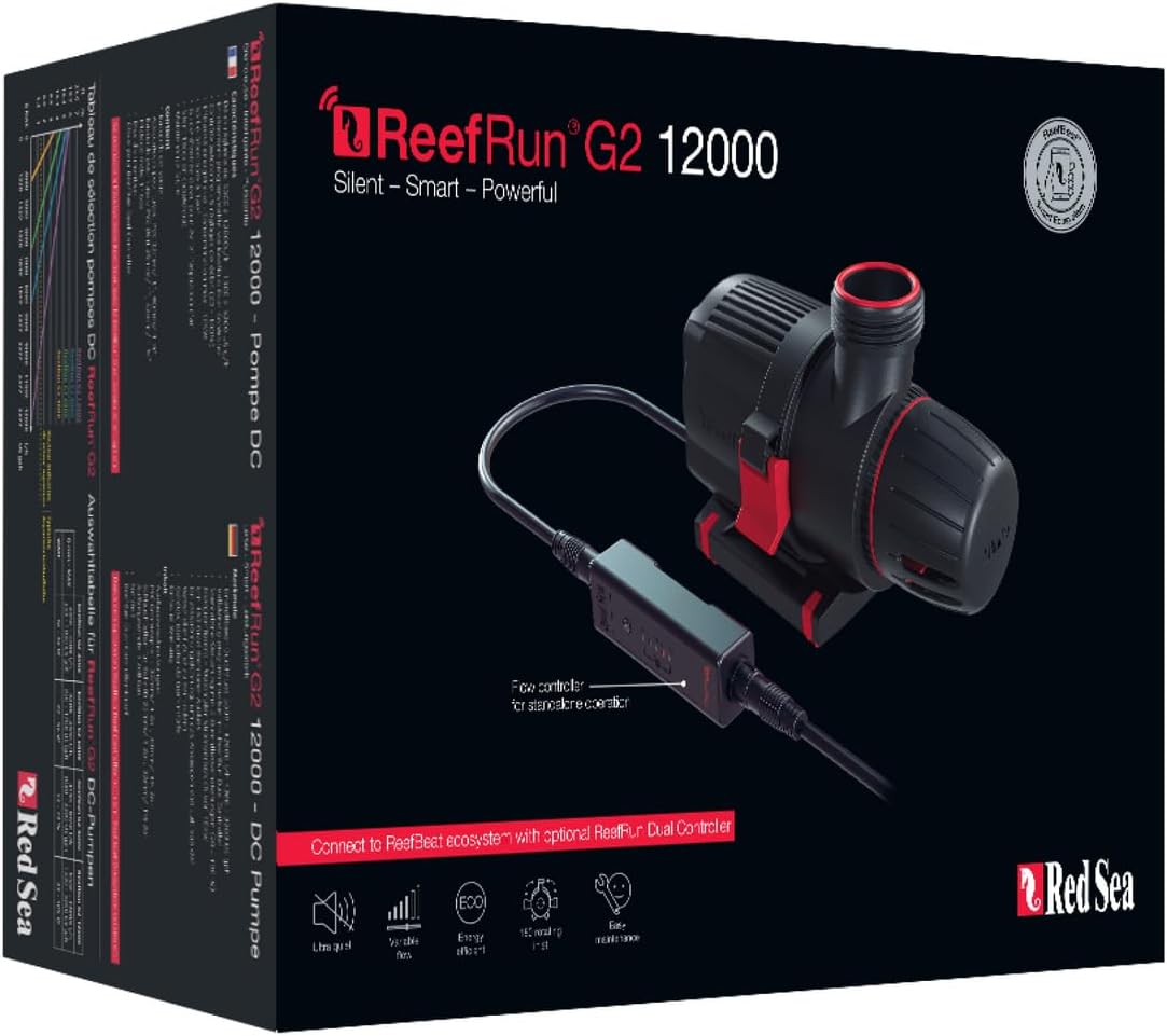 Red Sea ReefRun G2 12000 Aquarium DC Water Return Pump (1300-3200 GPH) - Controller Sold Seperatly | ReefBeat Control & Notifications for Freshwater or Saltwater Marine Use