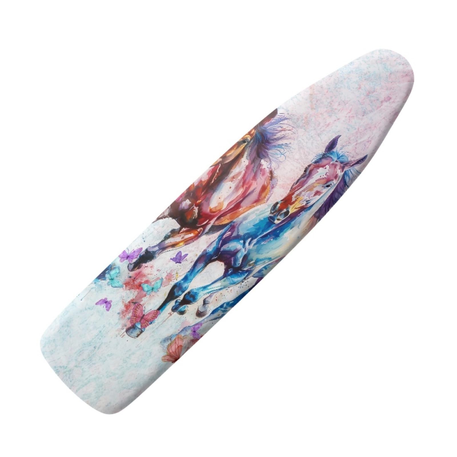 Ironing Board Covers Blue Horse Iron Board Covers and Pad Thick Resist Scorching and Staining Thick Easy Fit Iron Cover Adjustable Elastic Rope Ironing Boards Cover 125x45cm