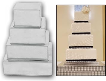 4 Tier Square Baking Pan Set Multilayer Birthday/Wedding Anniversary Cake Tins/Cake Pans/Cake Molds 6.8.10.12 - All 4 Deep