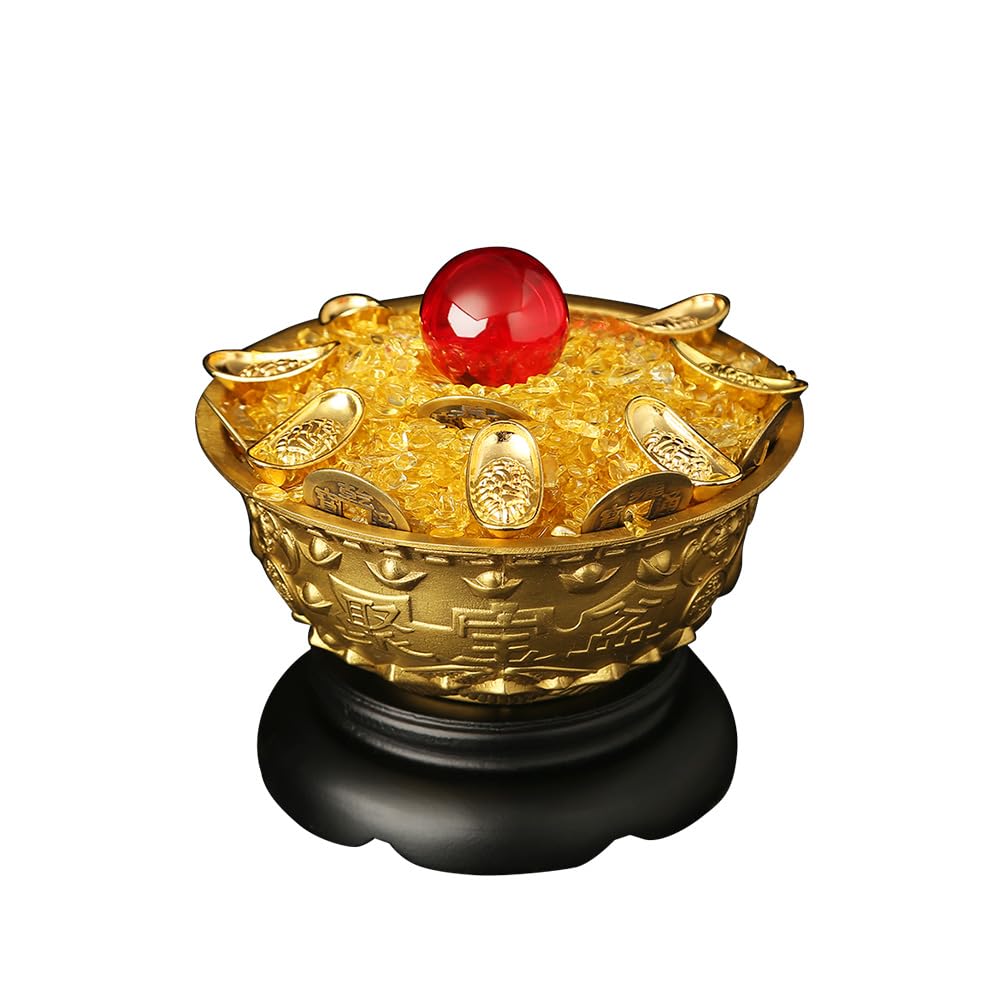 Amazon.co.jp: 聚寶盆 元寶 置物 富と幸運 銅製 真鍮 元宝8個 五帝銭 5