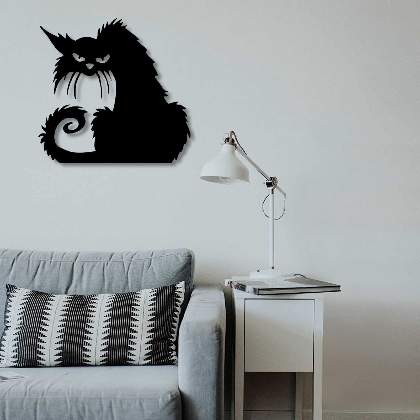 Amiiba - Arazzo da parete con gatto nero misterioso per divinazione, da appendere alla parete, stregoneria, decorazione per la casa, camera da letto, soggiorno (gatto, L - 200,7 x 149,9 cm