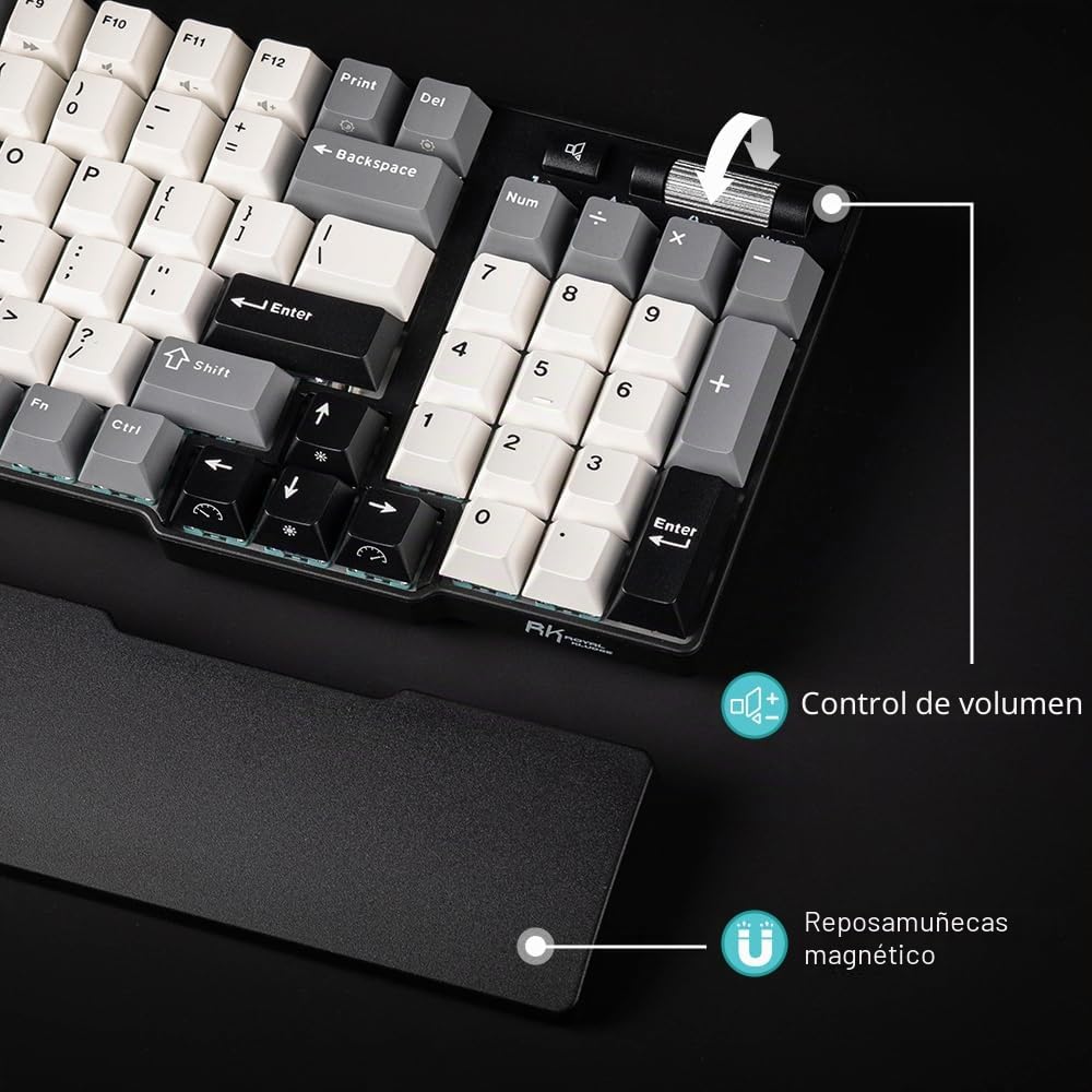 RK ROYAL KLUDGE C96 HE - Teclado mecánico para juegos, interruptor magnético de efecto Hall, teclado RGB con cable 90% intercambiable en caliente, accionamiento ajustable de disparo rápido, tasa de