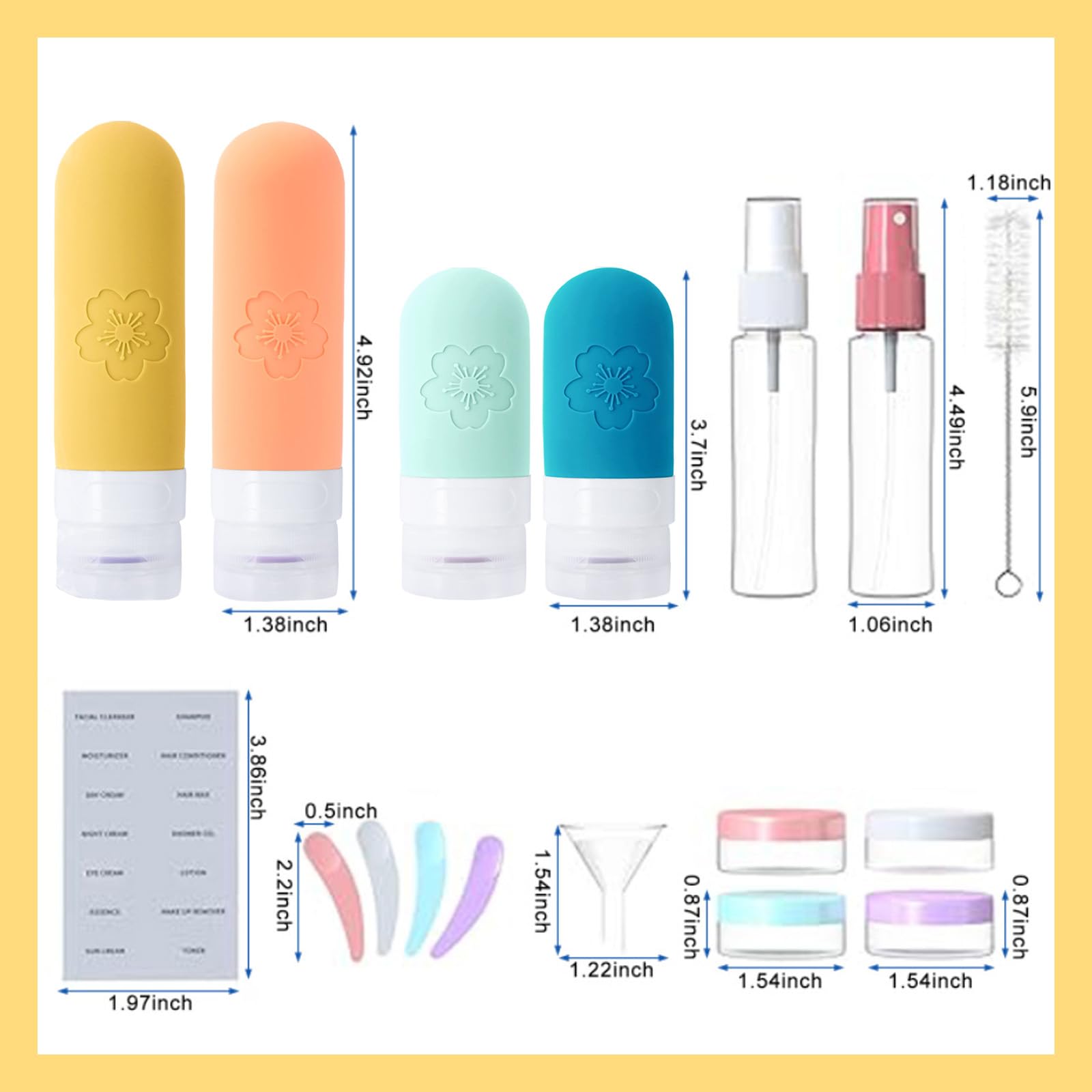 SSKHE 17 Pack Travel Bottles Set for Toiletries, Silicone Travel Containers, Leak-Proof Refillable Travel Toiletry Bottles - Image 2