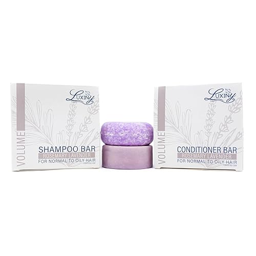 Luxiny - Champú y acondicionador para el cabello, juego de barra de champú y acondicionador de lavanda fabricado en Estados Unidos con 1 barra de