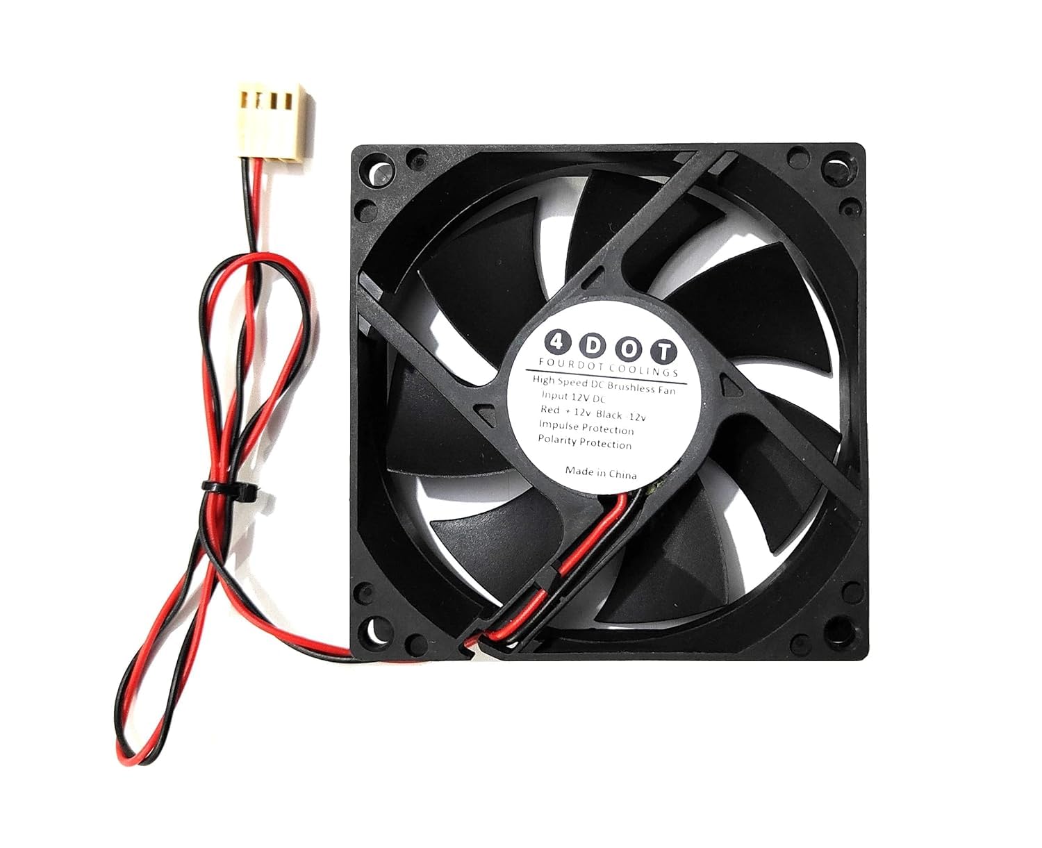 Fourdot 80mm 3Inch Cabinet Cooling Fan 12V DC With Motherboard Connector Model 8025-image-15