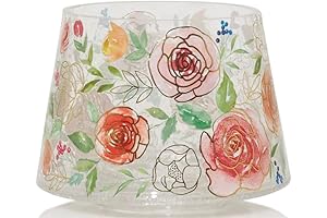 Perfect Fit Yankee Candle Shade - Glass Rose Floral Crackle Design