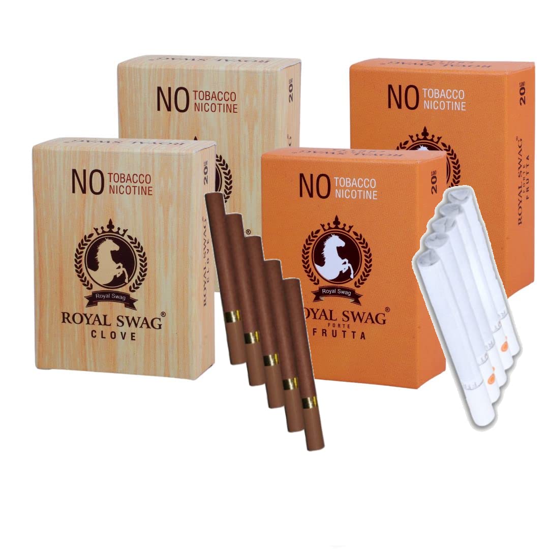 ROYAL SWAG Herbal Cigarettes Clove, Frutta Flavoured(80 Sticks) 100 Tobacco Free & Nicotine