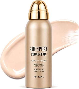 Airbrush Foundation for Mature Skin, Full Coverage Foundation, Lightweight Breathable, Natural Matte Finish Spray Face Foundations, Smooth Radiant Skin, #01 Light 100ml