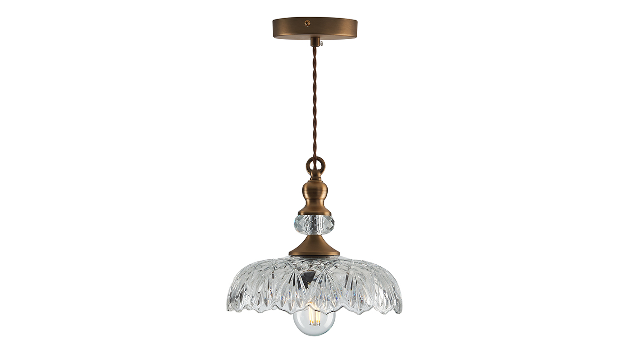 Image of CVKASH Vintage Glass Pendant Light Fixture Brass Modern Adjustable Chandelier Farmhouse Hanging Light for Hallway Porch Kitchen Bedroom Coffee Shop Dining Room Island