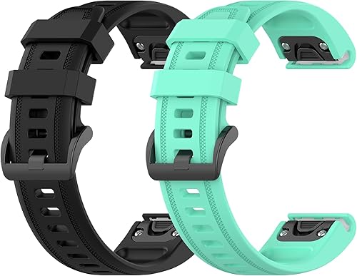 Miniatura 6 de Paquete de 2 correas compatibles con Garmin Tactix 77 Pro Band de 0.86 pulgadas de silicona deportiva para reloj deportivo Fenix 7X, Fenix 6X,